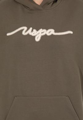 Kadın Koyu  Haki Kapüşonlu Sweatshirt - 50261255012