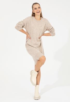 Kadın Taş Melanj Triko Elbise - 50257827004