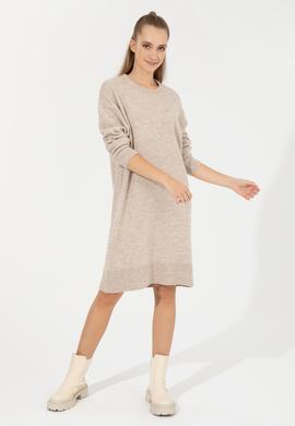 Kadın Taş Melanj Triko Elbise - 50257827004