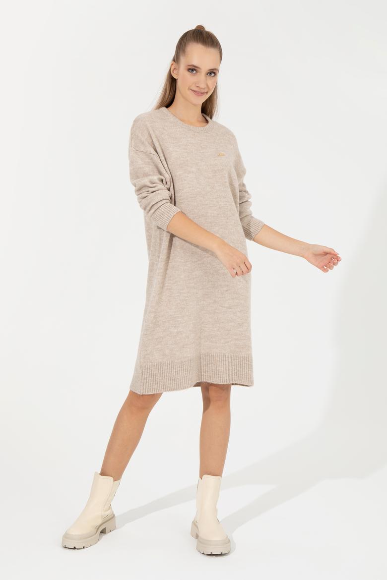 Kadın Taş Melanj Triko Elbise - 50257827004