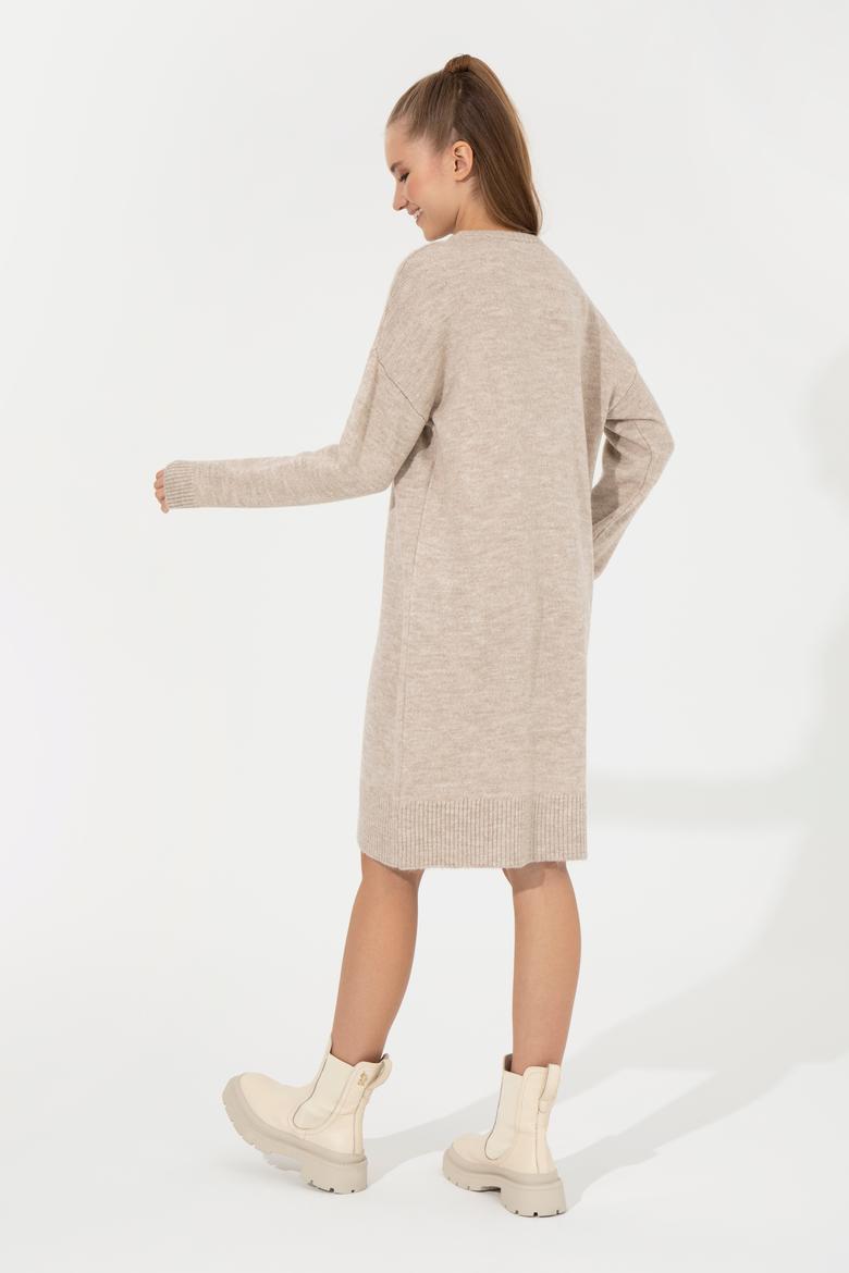 Kadın Taş Melanj Triko Elbise - 50257827004