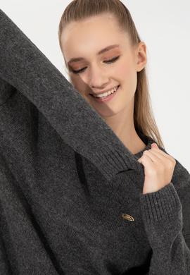 Kadın Antrasit Melanj Triko Elbise - 50257827011