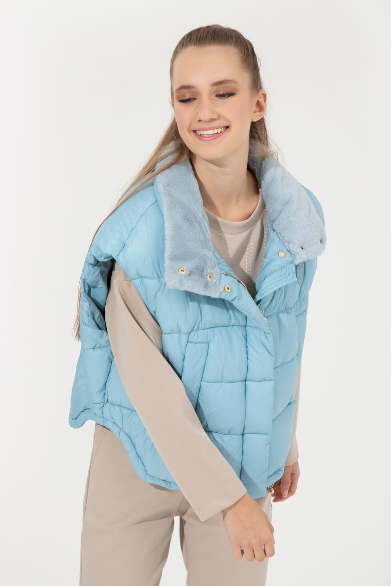 Kadın Mavi Yelek - 50255045033