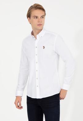 Erkek Beyaz Uzun Kollu Basic Gömlek - 50256694018