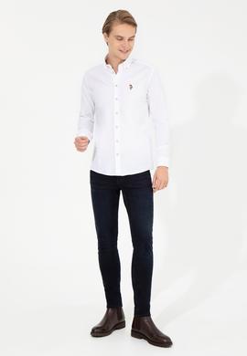 Erkek Beyaz Uzun Kollu Basic Gömlek - 50256694018