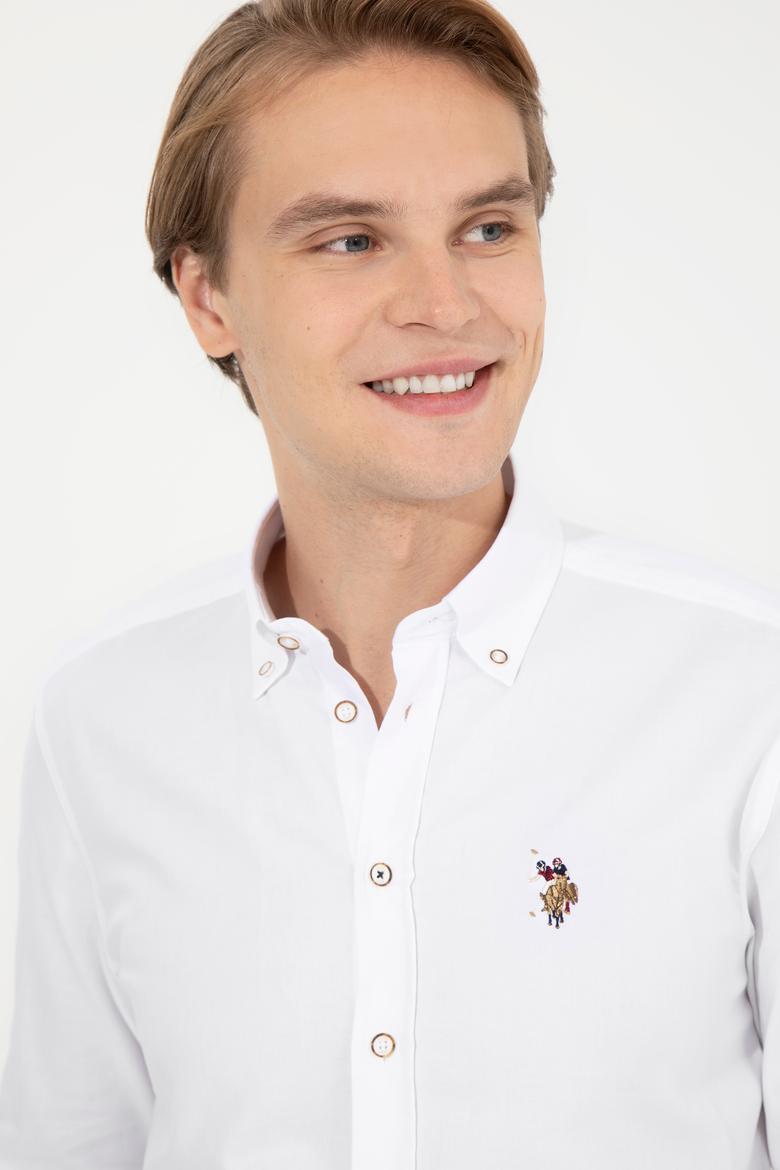 Erkek Beyaz Uzun Kollu Basic Gömlek - 50256694018