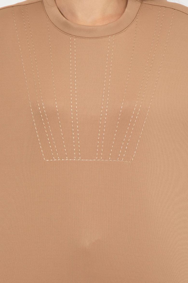 Kadın Camel Bisiklet Yaka Sweatshirt - 50256503006