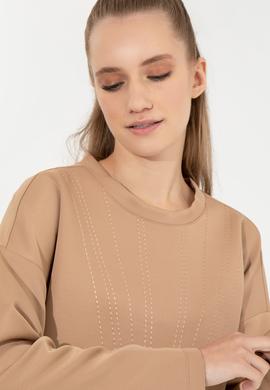 Kadın Camel Bisiklet Yaka Sweatshirt - 50256503006