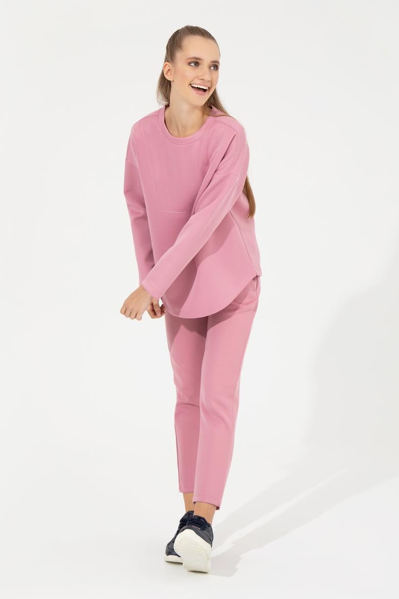 Kadın Manolya Bisiklet Yaka Sweatshirt - 50256503037