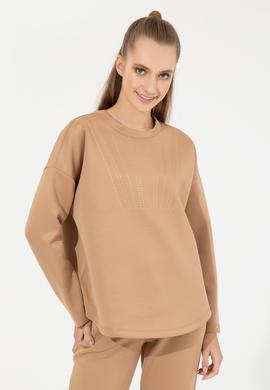 Kadın Camel Bisiklet Yaka Sweatshirt - 50256503006