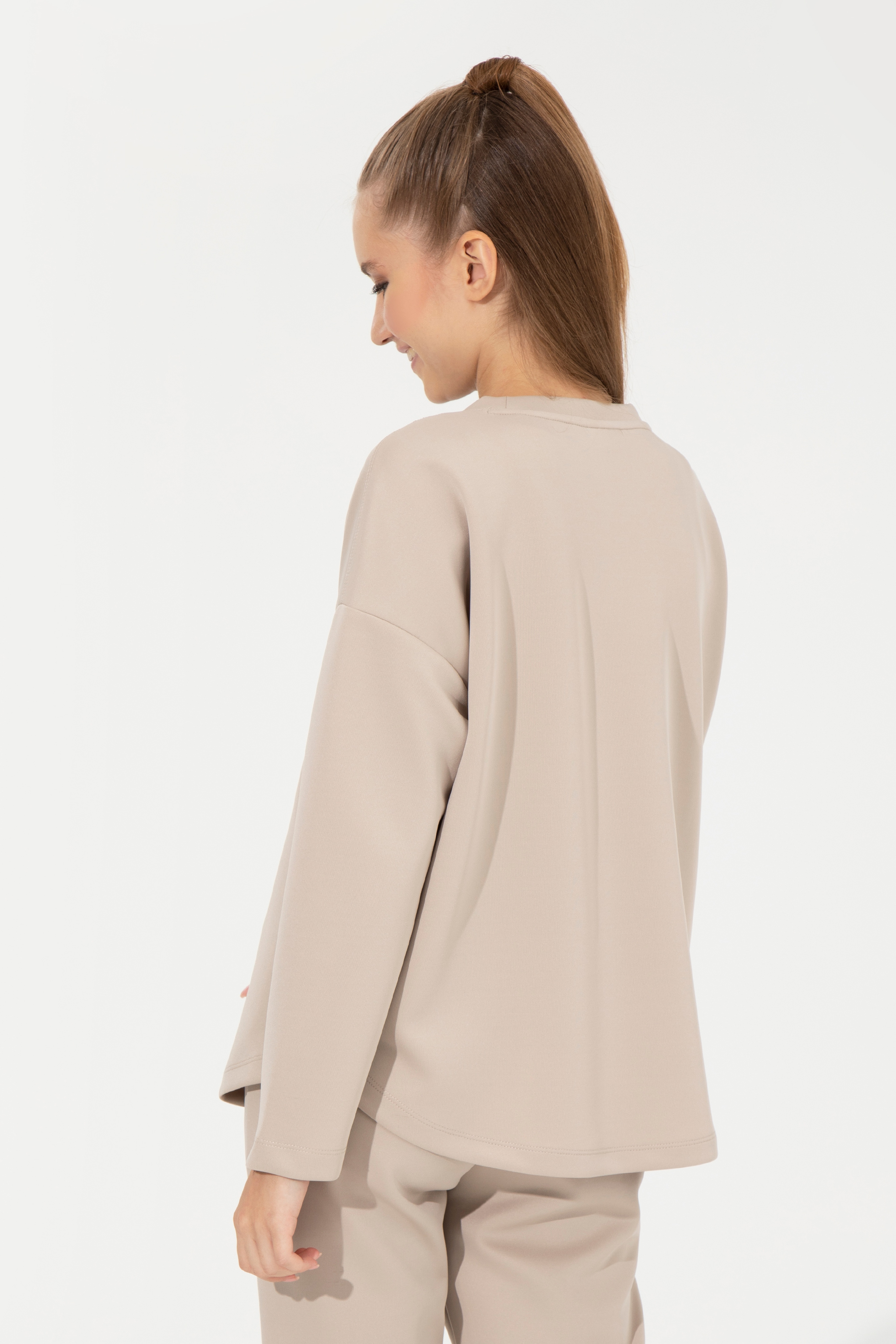 Kadın Taş Bisiklet Yaka Sweatshirt - Image 5