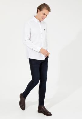 Erkek Beyaz Uzun Kollu Basic Gömlek - 50256733023