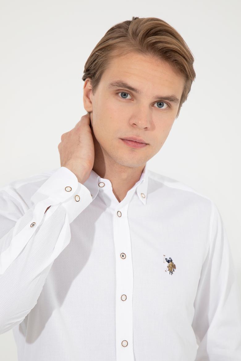 Erkek Beyaz Uzun Kollu Basic Gömlek - 50256733023