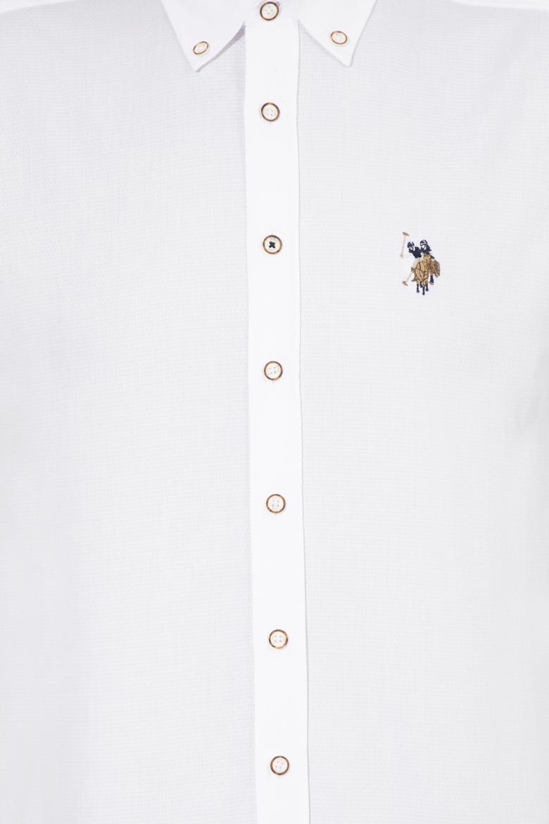 Erkek Beyaz Uzun Kollu Basic Gömlek - 50256733023