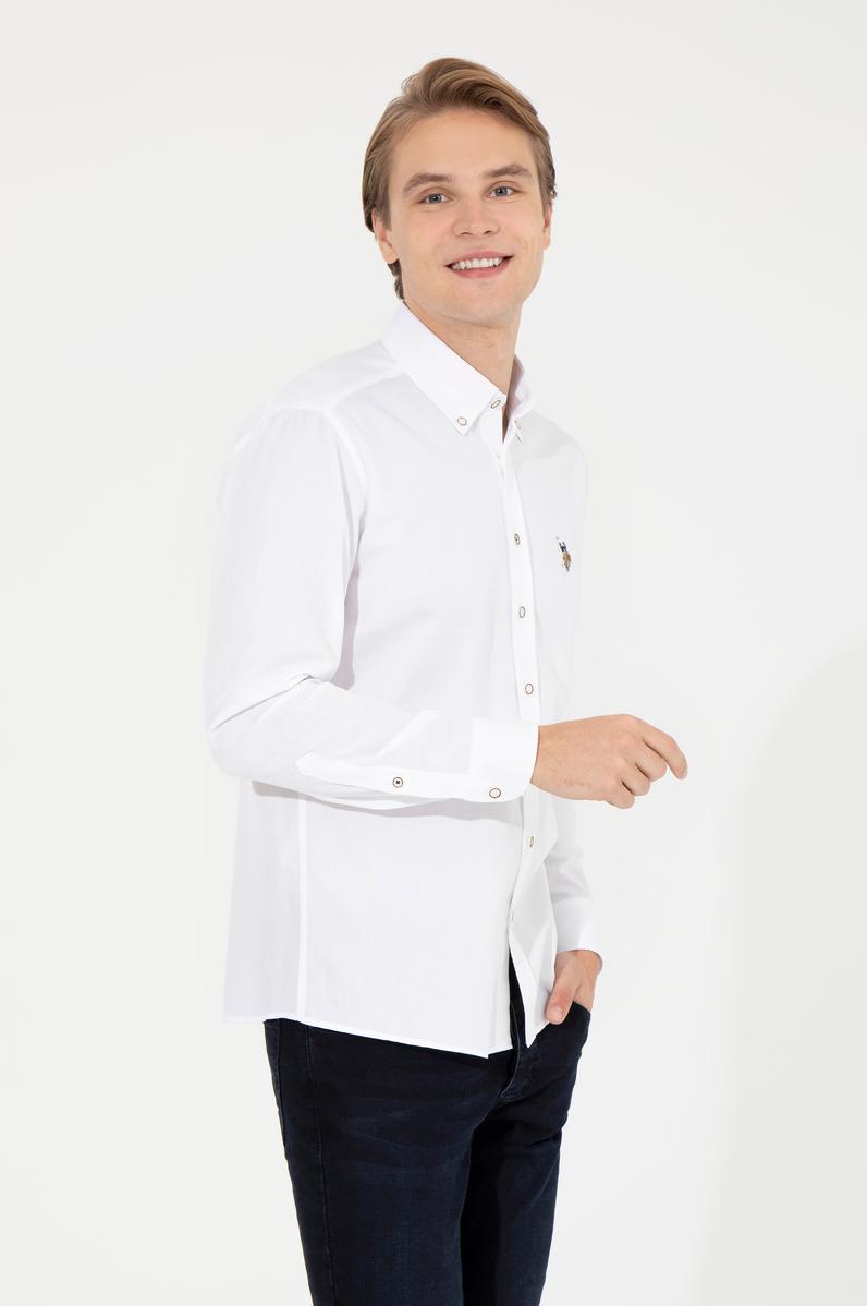 Erkek Beyaz Uzun Kollu Basic Gömlek