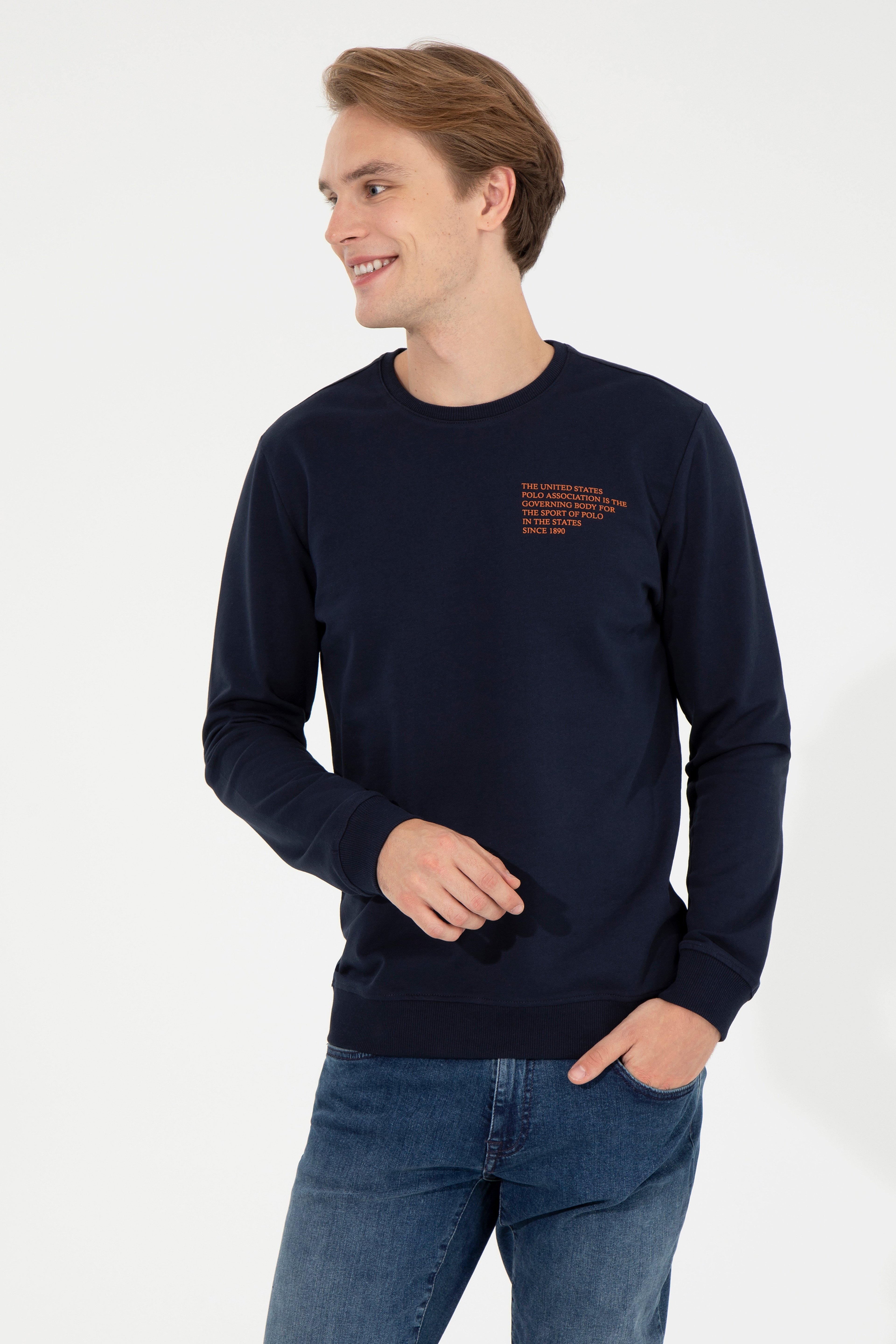 Erkek Lacivert Sweatshirt - Image 3
