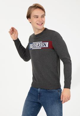 Erkek Antrasit Melanj Bisiklet Yaka Triko Kazak - 50253972014