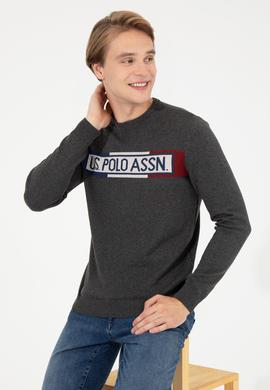 Erkek Antrasit Melanj Bisiklet Yaka Triko Kazak - 50253972014