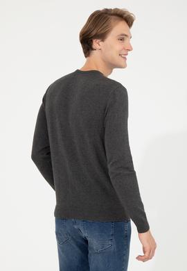 Erkek Antrasit Melanj Bisiklet Yaka Triko Kazak - 50253972014