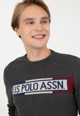 Erkek Antrasit Melanj Bisiklet Yaka Triko Kazak - 50253972014