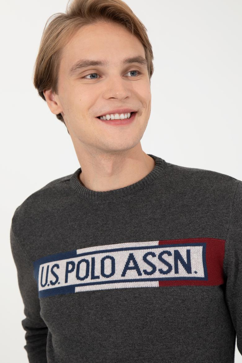 Erkek Antrasit Melanj Bisiklet Yaka Triko Kazak - 50253972014