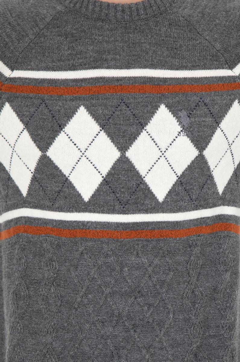 Erkek Gri Melanj Bisiklet Yaka Triko Kazak