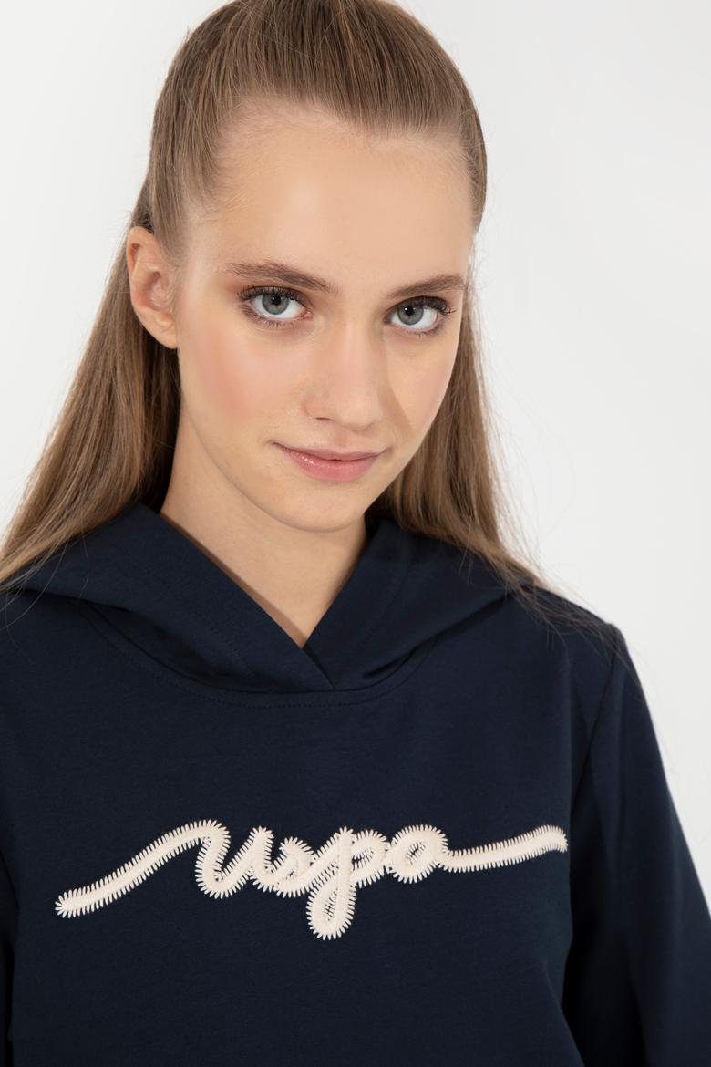 Kadın Lacivert Kapüşonlu Sweatshirt - 50261255004