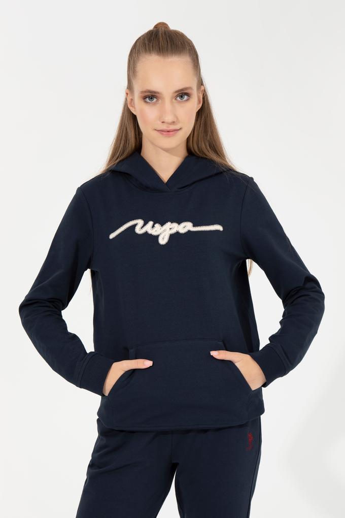 Kadın Lacivert Kapüşonlu Sweatshirt