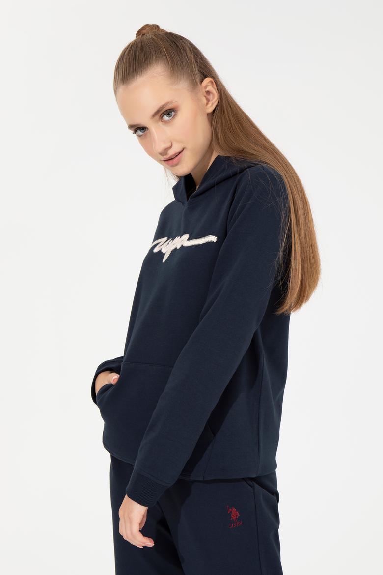 Kadın Lacivert Kapüşonlu Sweatshirt - 50261255004