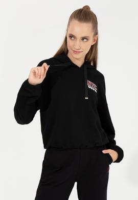 Kadın Siyah Kapüşonlu Sweatshirt - 50261239014