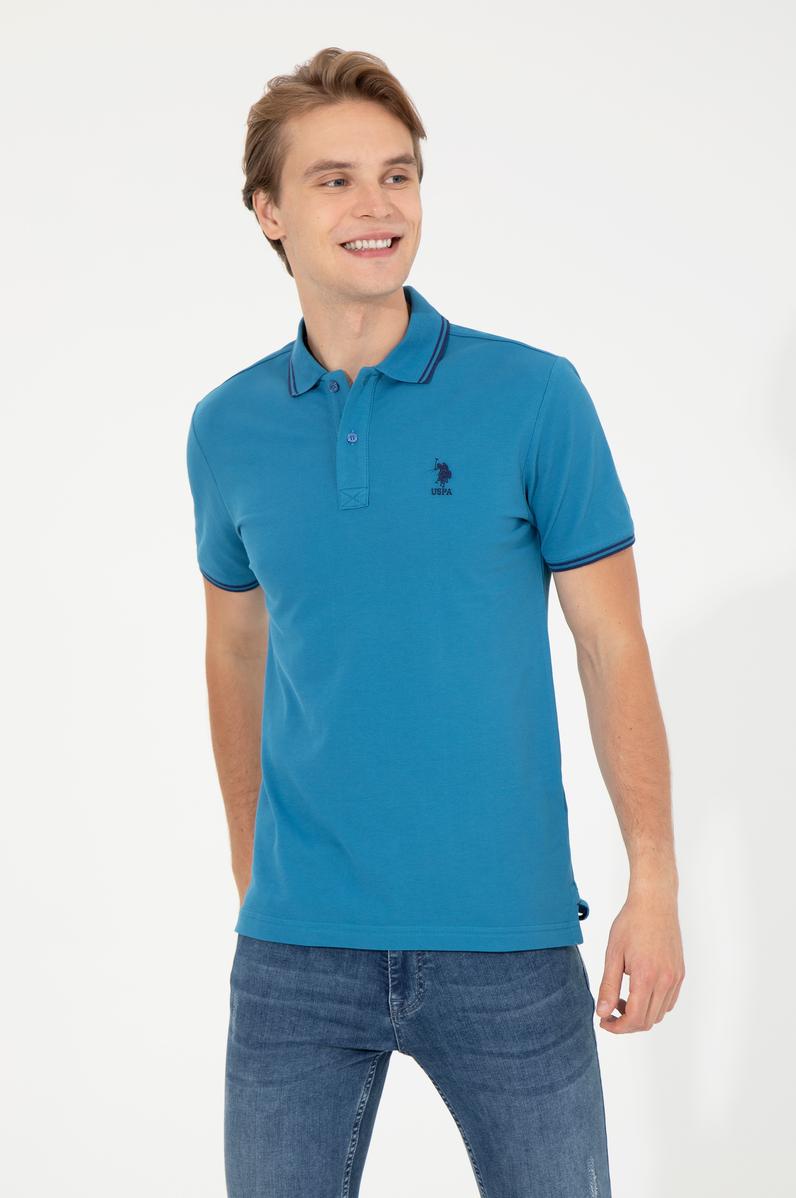 Erkek Petrol Basic Polo Yaka Tişört