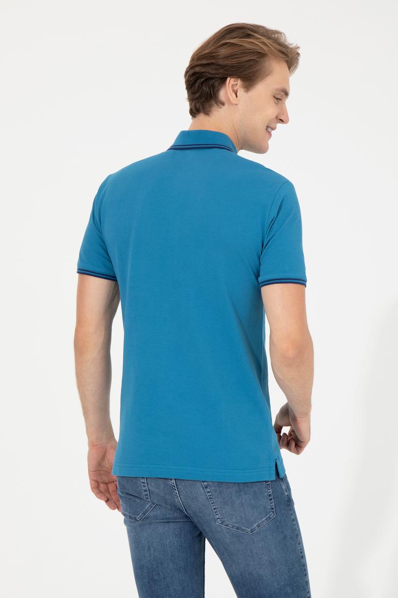 Erkek Petrol Basic Polo Yaka Tişört - 50249146046