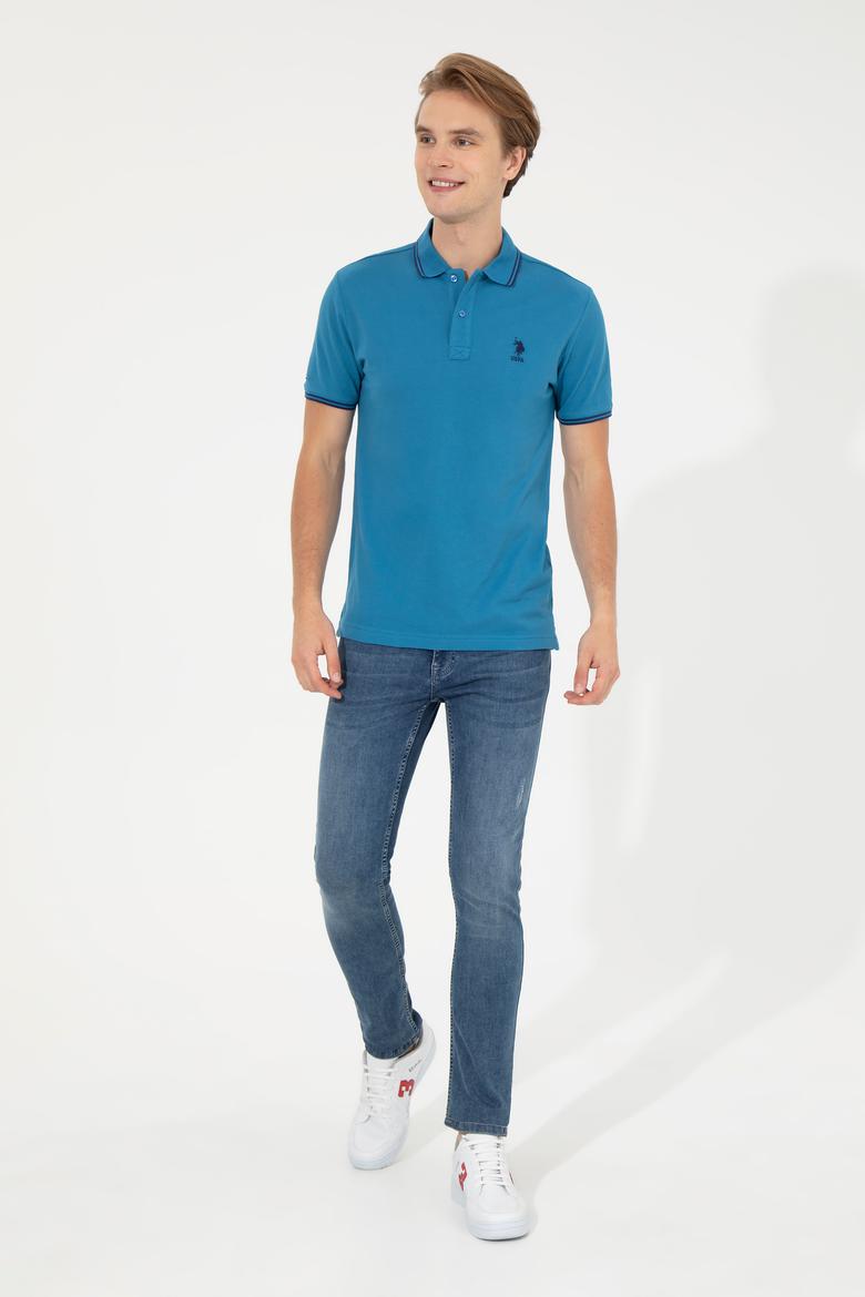 Erkek Petrol Basic Polo Yaka Tişört - 50249146046