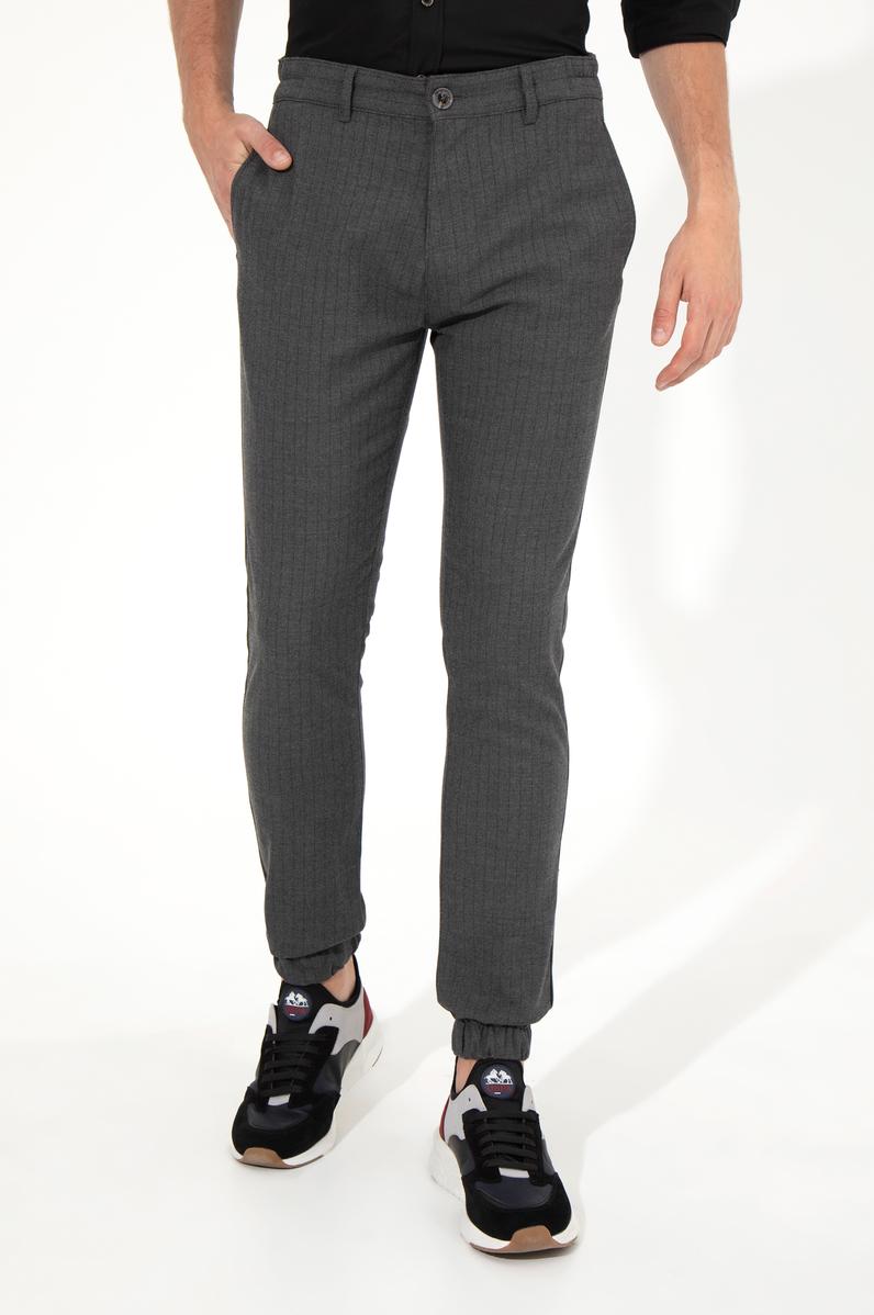 Erkek Gri Kanvas Pantolon