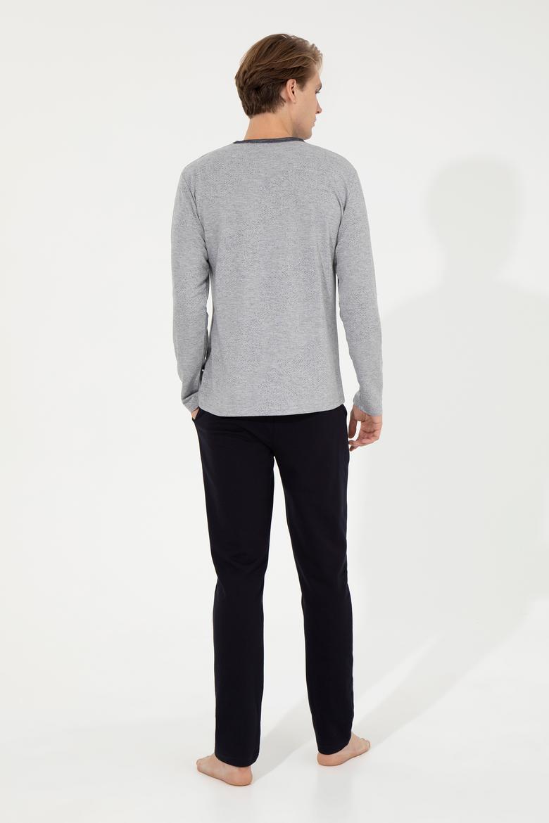 Erkek Gri Melanj Pijama Takımı - 50264732001