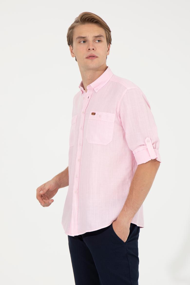 Erkek Pudra Uzun Kollu Gömlek