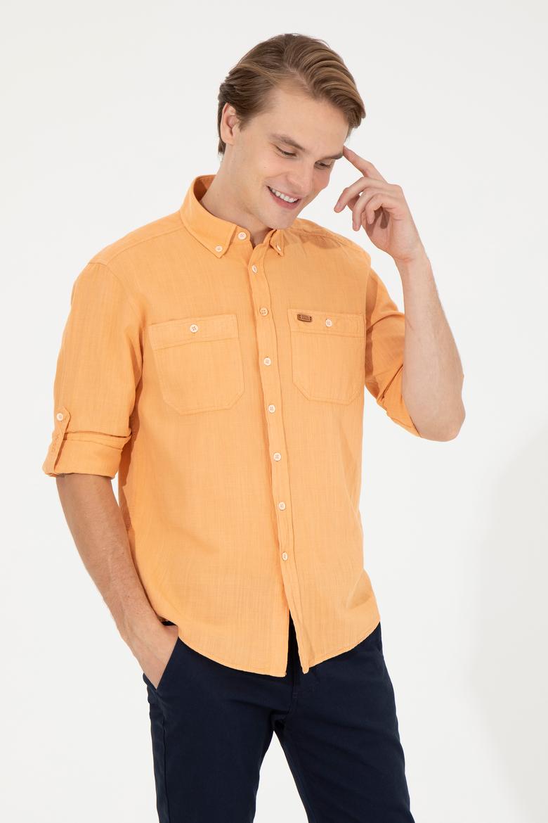 Erkek Turuncu Uzun Kollu Gömlek - 50247465007
