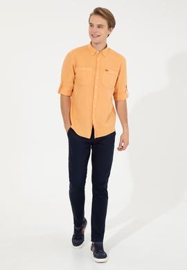 Erkek Turuncu Uzun Kollu Gömlek - 50247465007