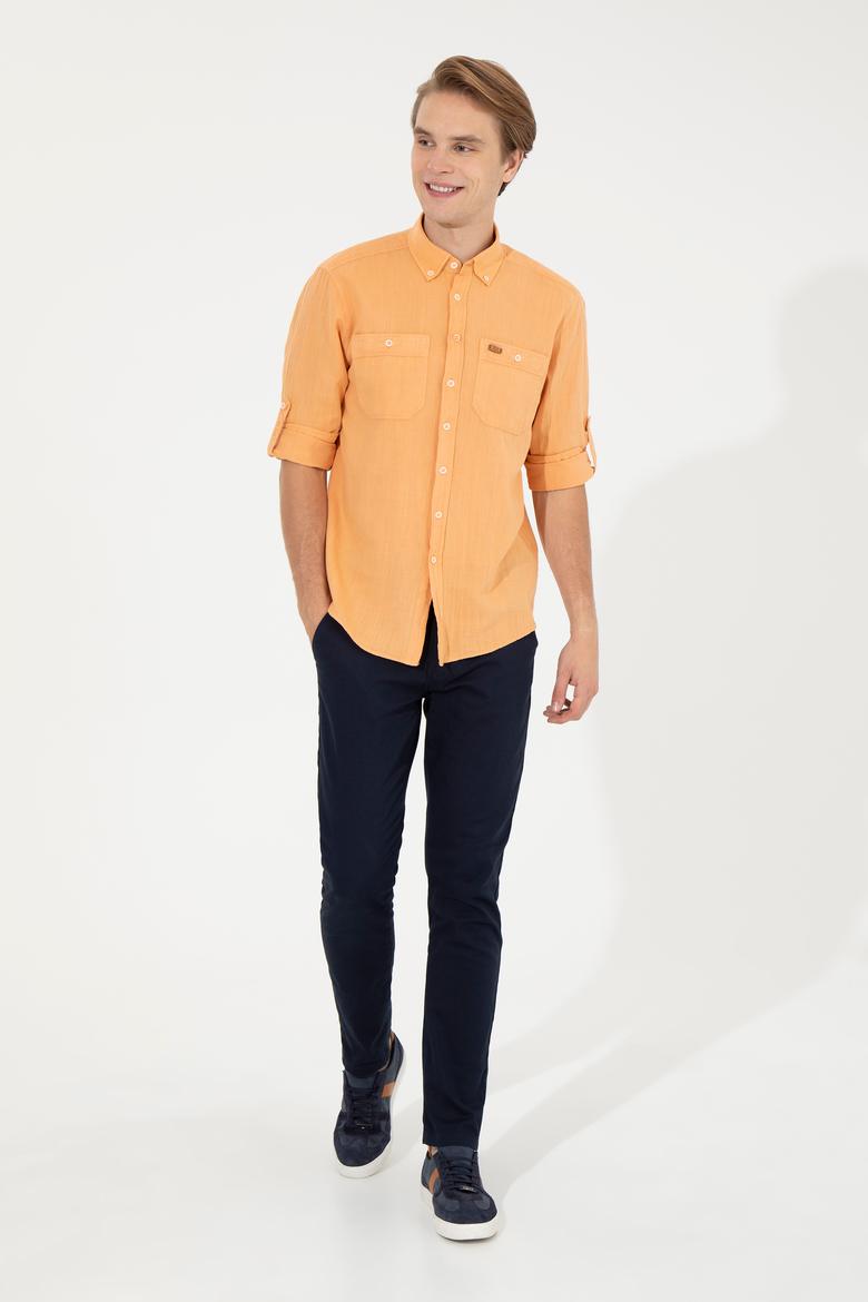 Erkek Turuncu Uzun Kollu Gömlek - 50247465007