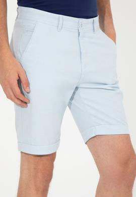 Erkek Açık Mavi Dokuma Şort - 50246121034