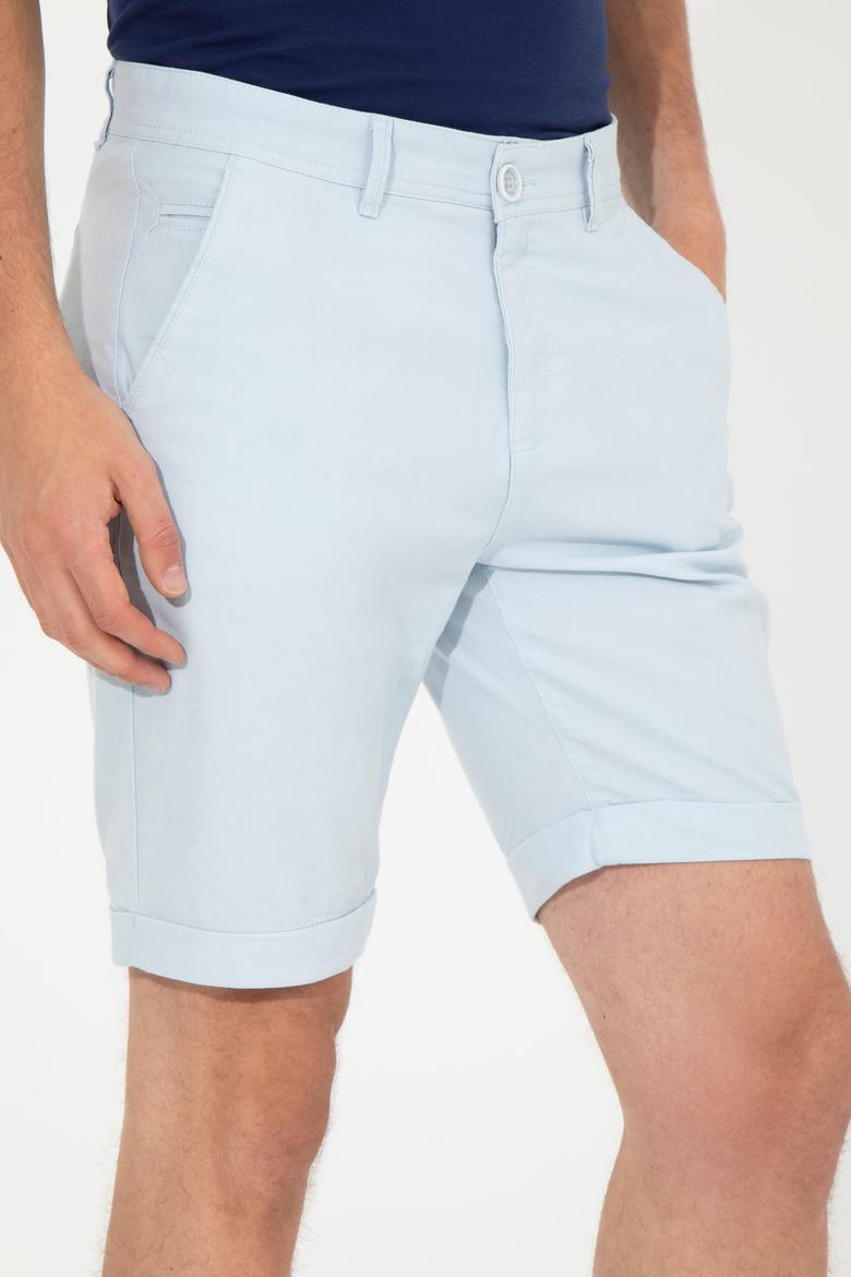 Erkek Açık Mavi Dokuma Şort - 50246121034