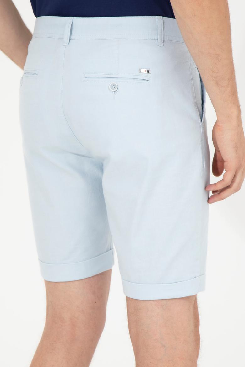 Erkek Açık Mavi Dokuma Şort - 50246121034