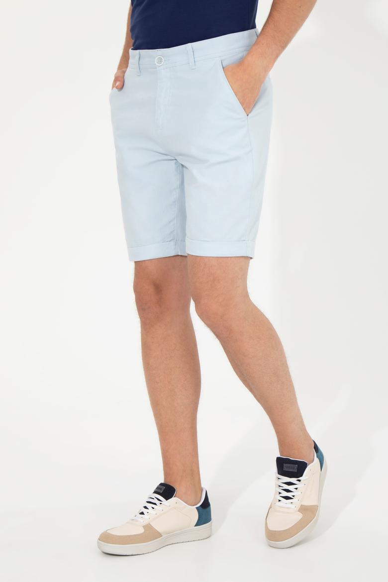 Erkek Açık Mavi Dokuma Şort - 50246121034