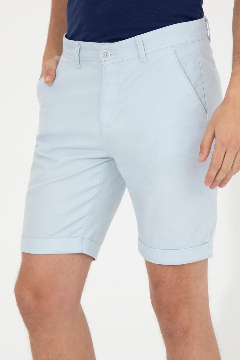 Erkek Açık Mavi Dokuma Şort - 50246121034