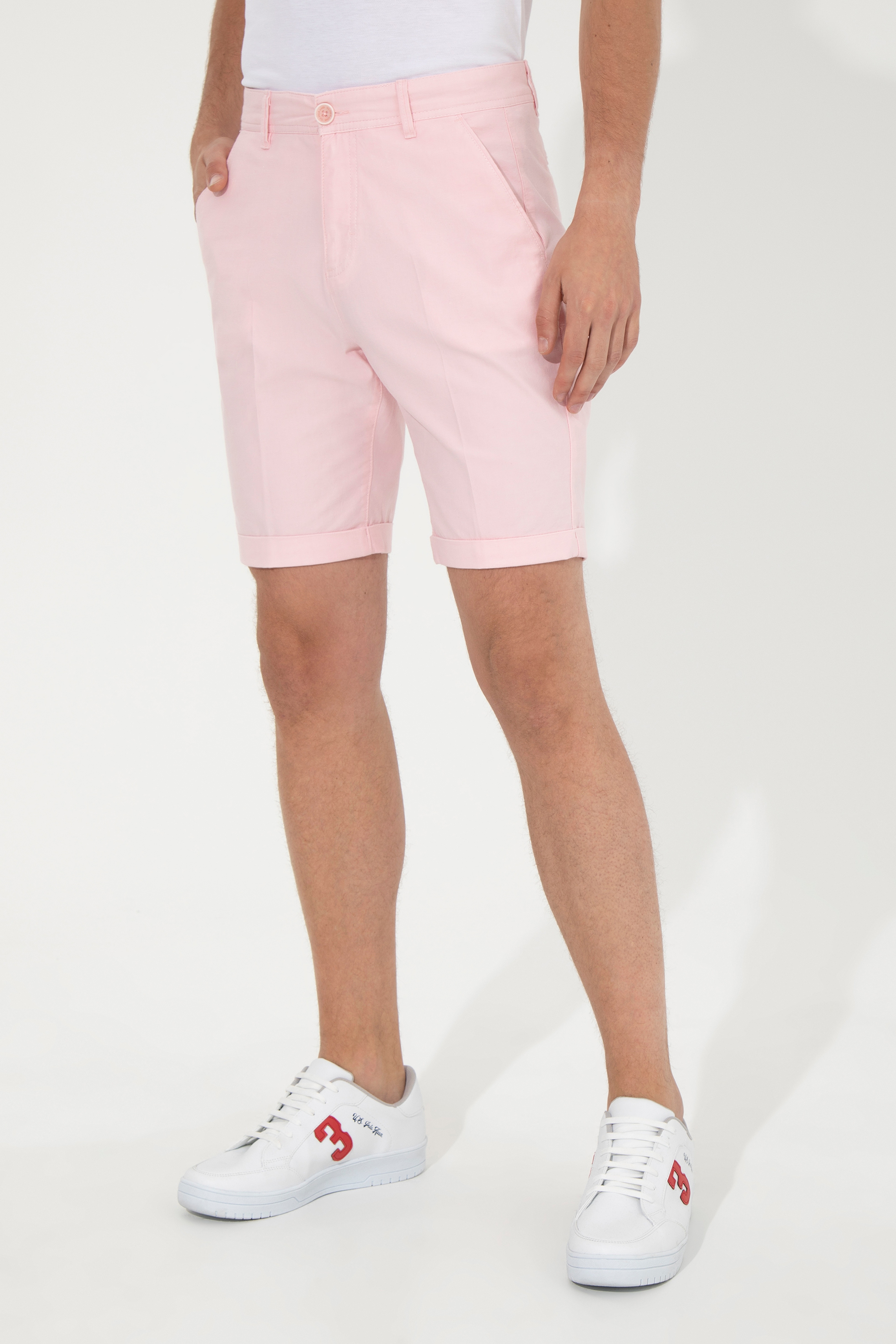 Erkek Pembe Dokuma Şort - Image 2