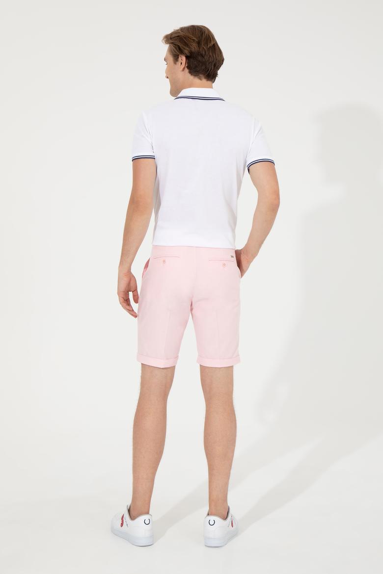 Erkek Pembe Dokuma Şort - 50246121047