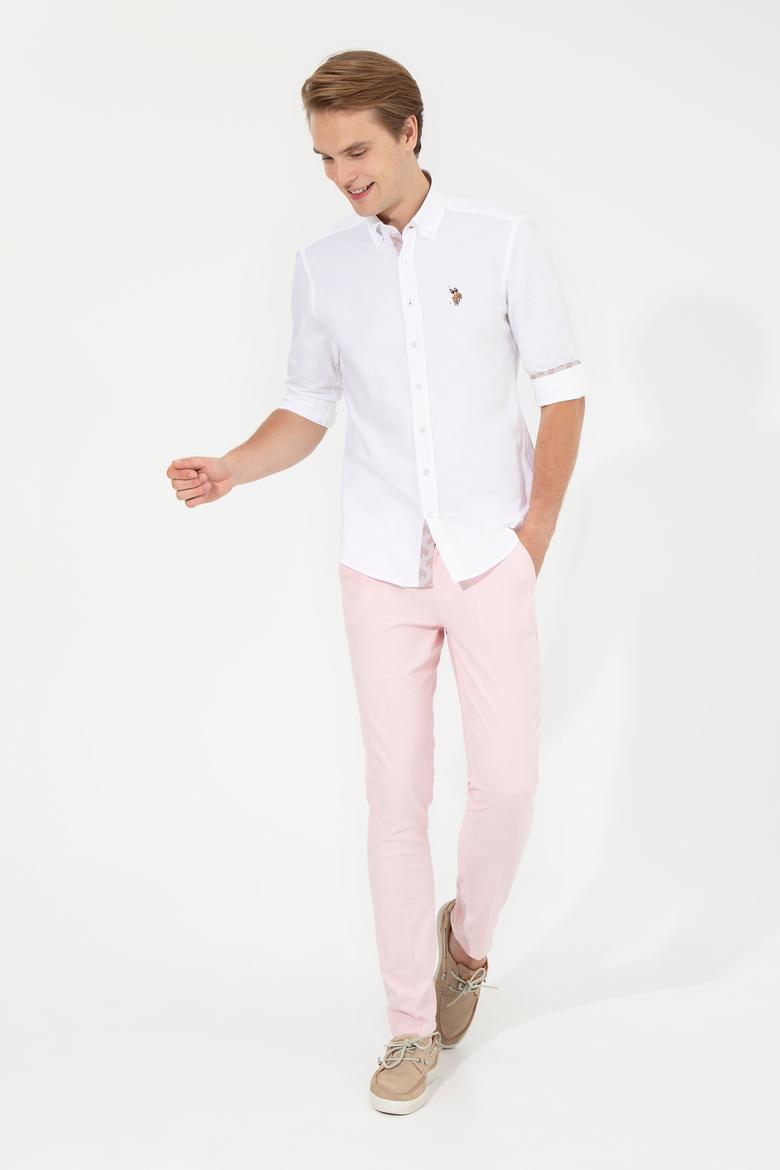 Erkek Pembe Kanvas Pantolon