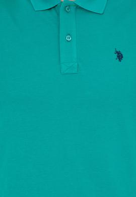 Erkek Koyu Mint Polo Yaka Basic T-Shirt - 50249149326