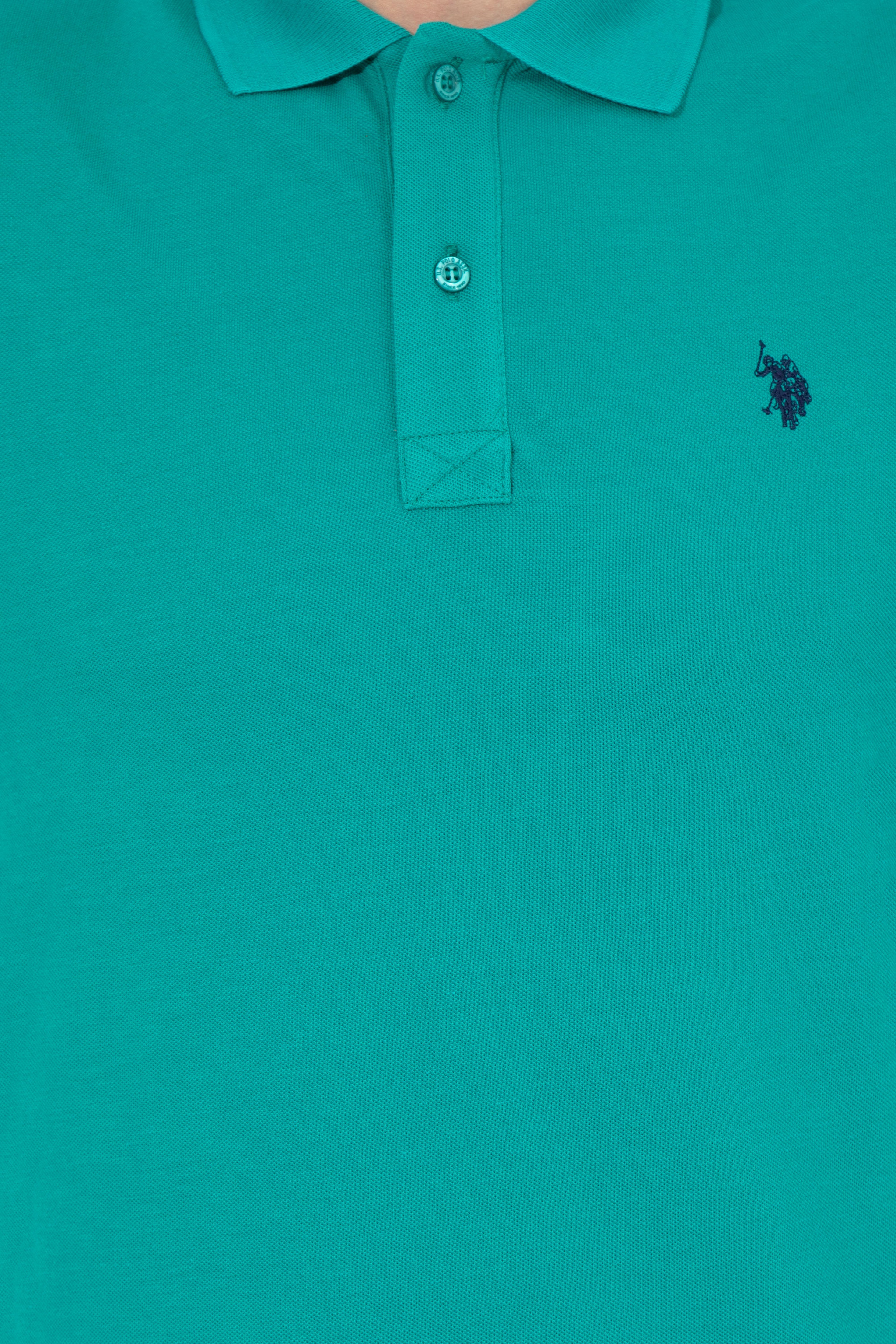 Erkek Koyu Mint Polo Yaka Basic T-Shirt - Image 6