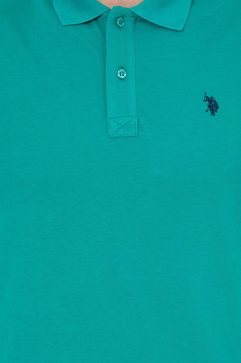 Erkek Koyu Mint Polo Yaka Basic T-Shirt